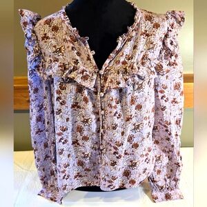 Veronica Beard Lavender Print Top